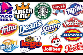 recreate, spoof, remake famous brand company style logo wit