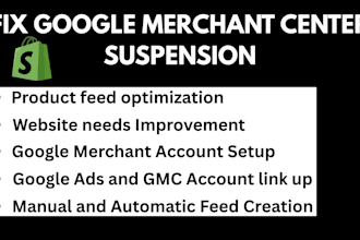 create or fix suspended gmc account and resolve google merchant center issues