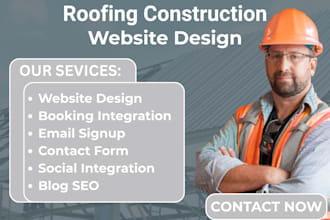 build roofing website, handyman website, construction website, plumbing website