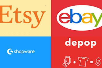 setup a converting marketing campaign depop, etsy, ebay, vendoo and shopware
