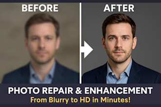 ai headshot remove, add background, fix blurry photos, repair and enlarge images
