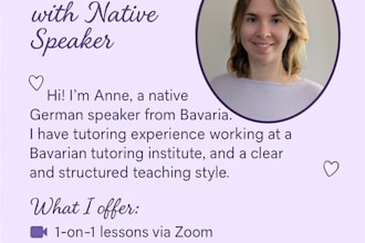 teach you in german, I am a native speaker