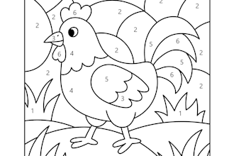 create color by number page for children in vector
