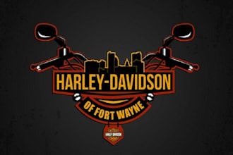 design classic new harley davidson store logo
