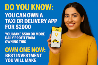 code or develop a taxi and delivery app taxi app food delivery app mobile app
