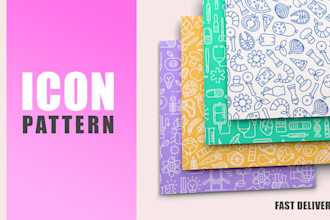 create minimalistic seamless patterns made of icons