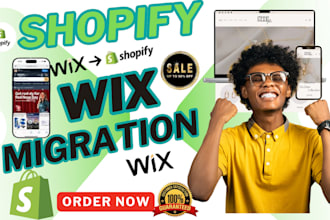 migrate shopify store to wix with custom design setup and full SEO optimization