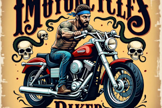 design high quality vintage biker motorcycle logo for your business