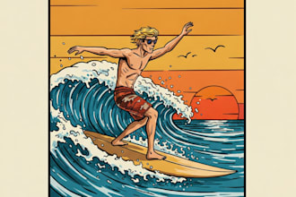 do vintage retro hand drawn illustration for t shirt design