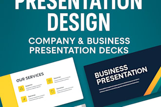 create presentation design, company business and listing presentation decks
