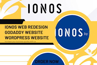 redesign ionos website, godaddy design, wordpress website