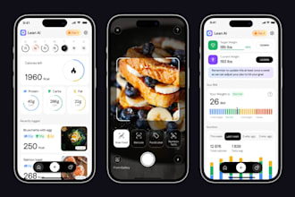 develop calorie tracking app, nutrition app, meditation app, ai fitness app