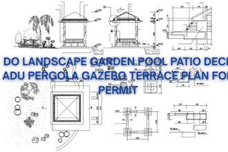 do landscape garden pool patio deck adu pergola gazebo terrace plan for permit