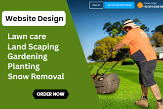 design landscaping, gardening, planting, snow removal, lawn care service website