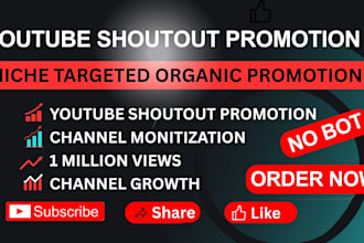 shoutout youtube channel promotion 1 million views organic subscriber