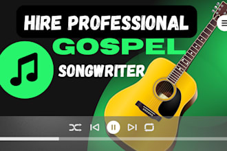 sing your christian song lyric, gospel singer and songwriter