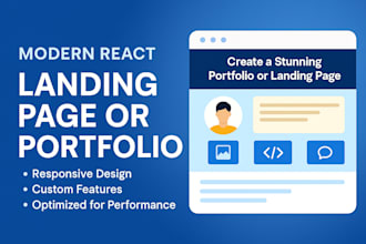 create a modern react landing page or personal portfolio website
