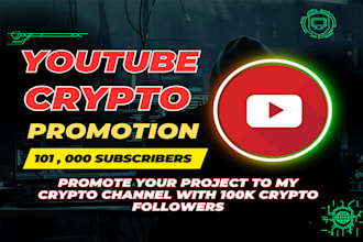 do crypto token, solana, nft project promotion on youtube channel