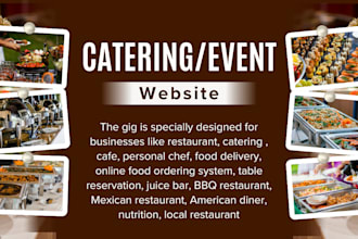 create a stunning website for catering or event business