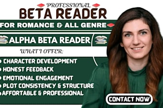 be your professional beta reader, alpha reader and provide honest feedback