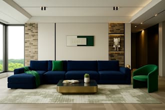 design 3d interior for home office, apartment, studio, retail or workspace