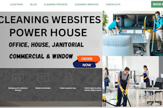 develop cleaning, office janitorial house window commercial cleaning website