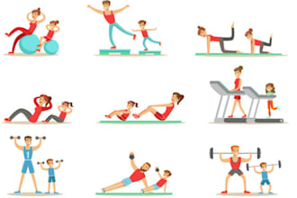 draw yoga workout illustration fitness gym exercise step by step vector line art
