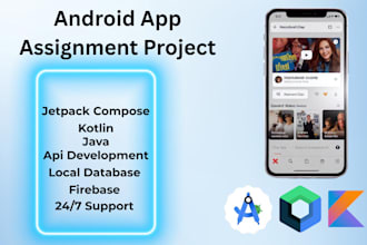 do android app assignment by android studio java kotlin jetpack