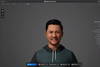 create 3d metahuman character 3d model 3d game character for unity game