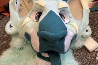 make custom fursuit cosplay design anthro design furry reference sheet, fursona