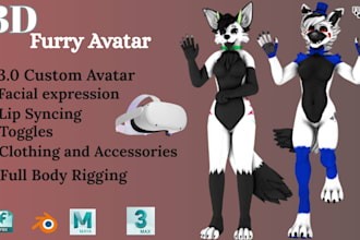 create 3d custom vrchat avatar furry avatar anime character nsfw vrc avatar