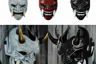 create amazing 3d mask, 3d helmet, halloween masks,
