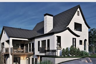 do 3d exterior design,house design,3d rendering,exterior,interior