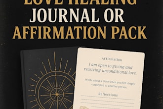 create a custom love healing journal or affirmation pack