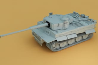design 3d terrain,wargames vehicle, modular military tank, sherman model, bunker