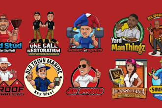 design mascot logo character design caricature cartoon character portrait bartz