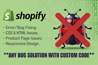 solve shopify theme bugs issue or customization issue, showit, duda, godaddy web