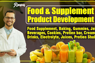formulate and develop food energy drink and supplement recipes