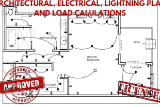 do architectural electrical plan, lightning plan and load calculations