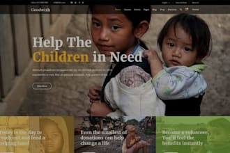 design a nonprofit wix website, wix landing page and donation for non profit org