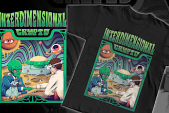 design psychedelic illustration for band merchandise