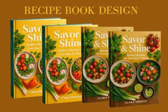 design radiant recipe book cover amazon kdp cookbook cover design