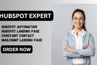hubspot landing page website hubspot automation mailchimp, constant contact