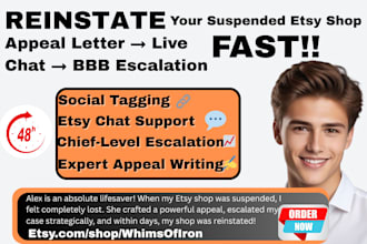 reinstate suspended etsy account, reopen life activation, etsy suspension appeal