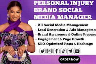 be your brand social media personal injury, assistant, attorney lawyer manager