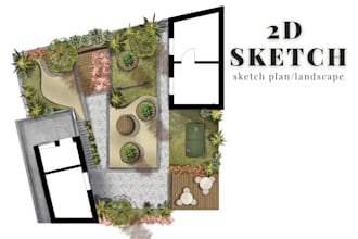 create 2d sketch for interior design