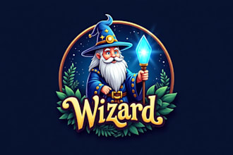 make a high quality wizard magic mascot logo design in one day