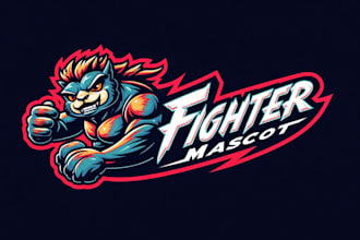 make an amazing angry fighter mascot logo design in one day