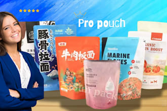creative food packaging and label design for pouches and boxes