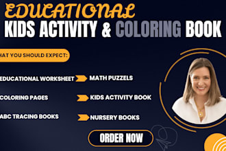 create fun kids activity, mazes or coloring book for amazon KDP with worksheets